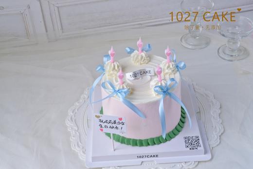 1027CAKE |  少女心蛋糕  爱心蜡烛  蝴蝶结丝带 商品图1