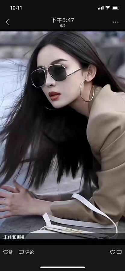 621-3老杨 霸气拽姐 创新设计 690飞行员式 方框墨镜 太阳镜 商品图3