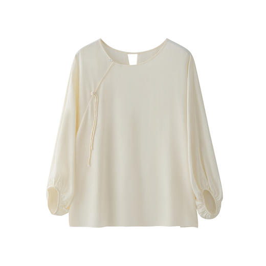 桑蚕丝混纺新中式圆领上衣FCE2TOP149 商品图10