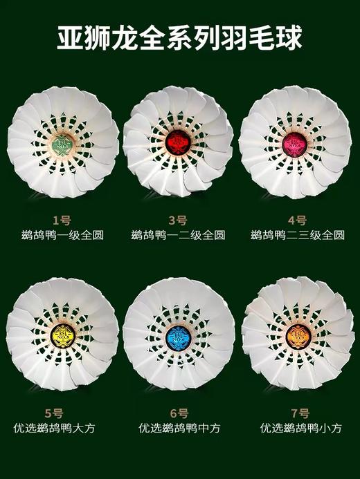 亚狮龙羽毛球 1号2号3号4号5号6号7号耐打飞行稳定专业比赛训练羽毛球 12只/筒 商品图2