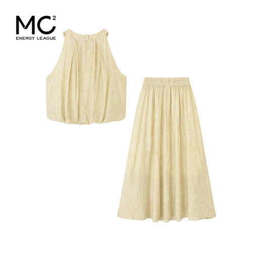 女装圆领无袖A版娃娃衫+松紧腰半身裙套装-24398S4222398 商品图4