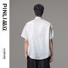 PINLI品立夏季新款新中式盘扣短袖衬衫男提花宽松中国风衬衣B242113084 商品缩略图9