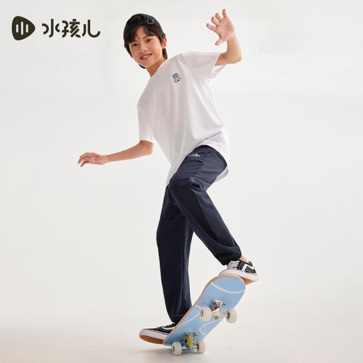 水孩儿童装夏季新款儿童凉感速干裤男童轻薄舒适裤子女孩简约纯色运动裤 商品图3