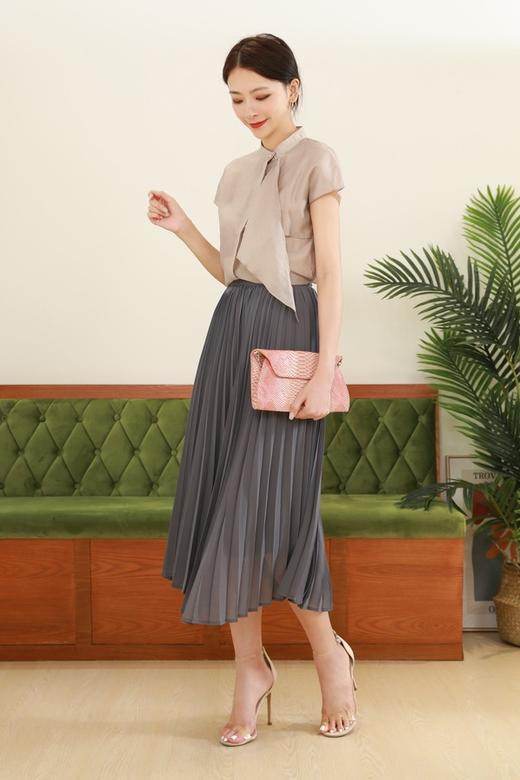 Le Malene 垂感百褶半裙 13063 商品图2