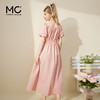 mc2方领双蝴蝶结装饰长款连衣裙女装2024夏季新款甜美减龄风粉色 商品缩略图2