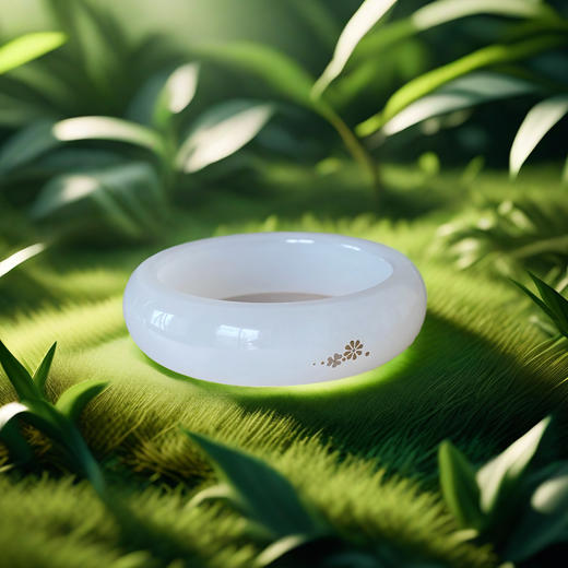 和田玉（羊脂玉）手镯（错金彩蝶系列54#） 商品图2