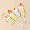 4连 卡通彩色火焰蜡烛纸质插件 装饰插件 多彩火苗蜡烛纸插件 商品缩略图0