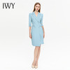 IWY/蓝色西装连衣裙七分袖袖高级气质主持人播音艺考时尚通勤工装Q14235 商品缩略图3