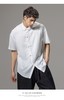 PINLI品立夏季新款新中式盘扣短袖衬衫男提花宽松中国风衬衣B242113084 商品缩略图7