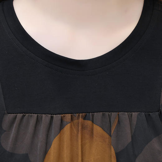 洋气印花中长款，拼结宽松休闲裙QYM- LRX-MJE8846-Y 商品图3