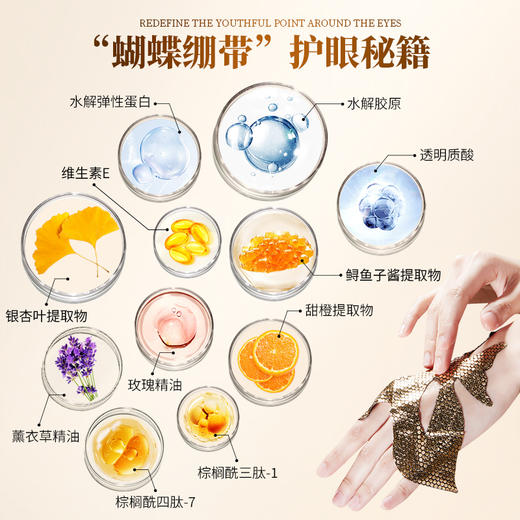 卡莎灡黄金鱼子抗皱纹眼膜，补水滑嫩，淡化眼纹、嫩肤。 商品图1