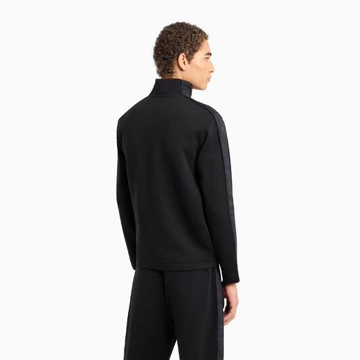 EMPORIO ARMANI 阿玛尼 男士棉质常规版型立领运动卫衣 黑色 3D1M69 1JHSZ 0999 商品图2