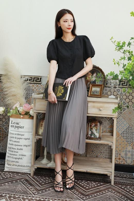 Le Malene 垂感百褶半裙 13063 商品图1