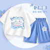 女童夏季套装2024新款纯棉短袖花苞腰短裤女孩时尚t恤宽松五分裤 商品缩略图3