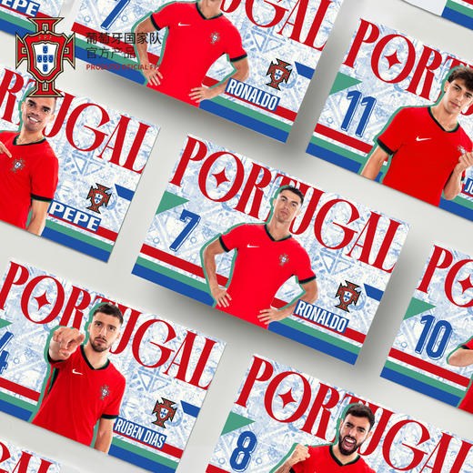 【官方正版】葡萄牙国家队|球员肖像明信片C罗球迷卡欧洲杯纪念卡片 商品图2