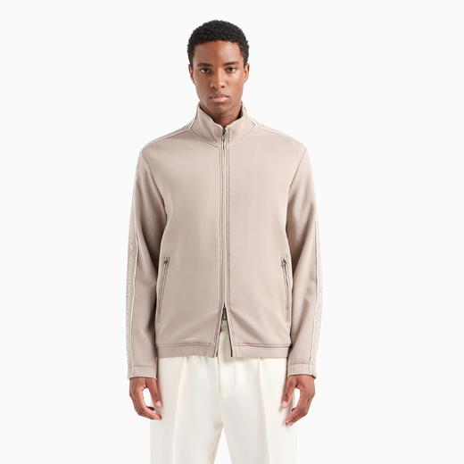 EMPORIO ARMANI 阿玛尼 男士棉质常规版型立领运动卫衣 米色 3D1M69 1JHSZ 0650 商品图1