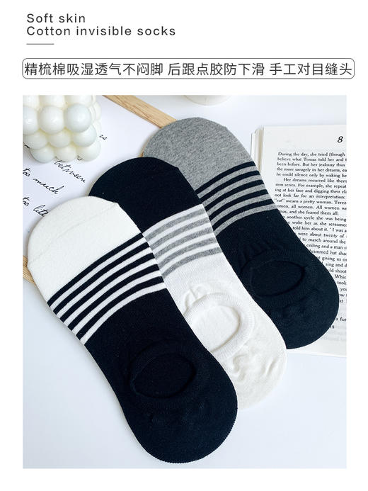 足装秀24新品夏天男士短袜棉质百搭浅口防脱轻薄透气隐形袜男袜子 商品图1