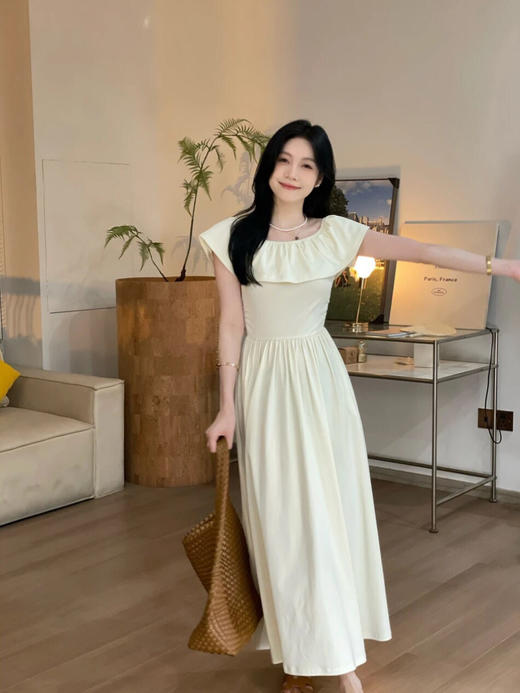 优雅一字肩连衣裙 商品图2