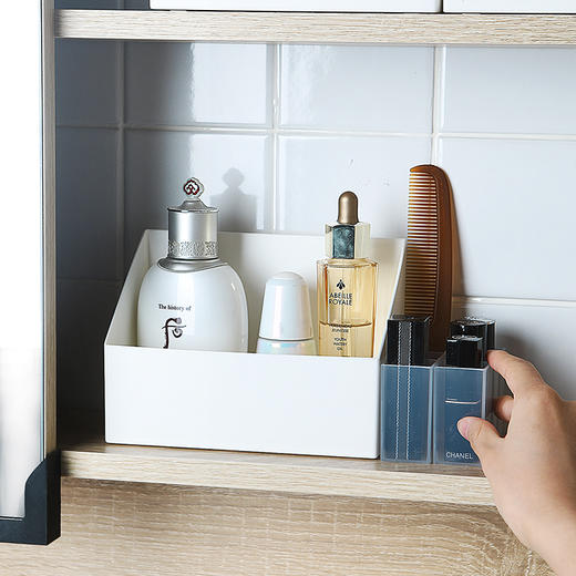 【白色】娜家日式镜柜斜面收纳盒 商品图1