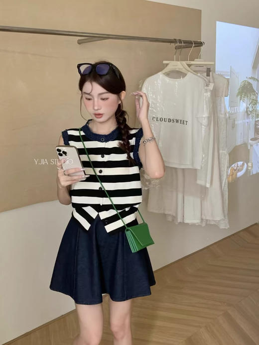 牛仔拼接冰丝背心 商品图8
