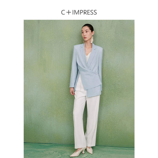 西嘉WT2302007C+IMPRESS/西嘉进口三醋酸女士休闲小西装外套小众设计感西服上衣 商品图2