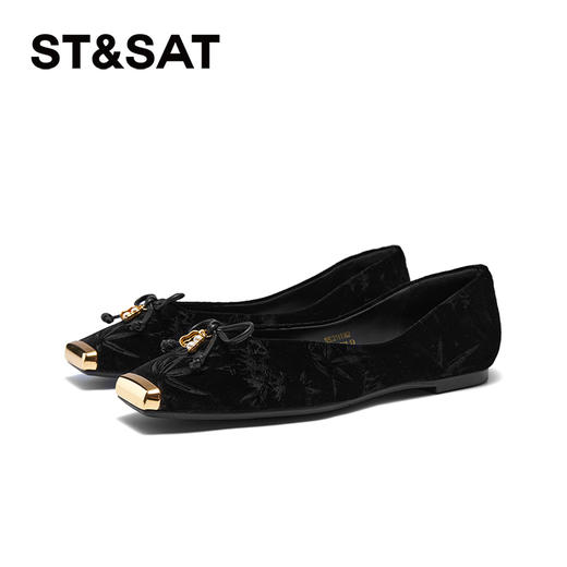 星期六金属方头新中式风平底单鞋SSC3111162 商品图7