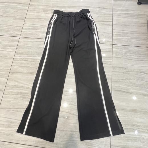 3-16GD松紧腰拼色字母织带休闲长裤40515（黑） 夏季 142170020321 商品图4