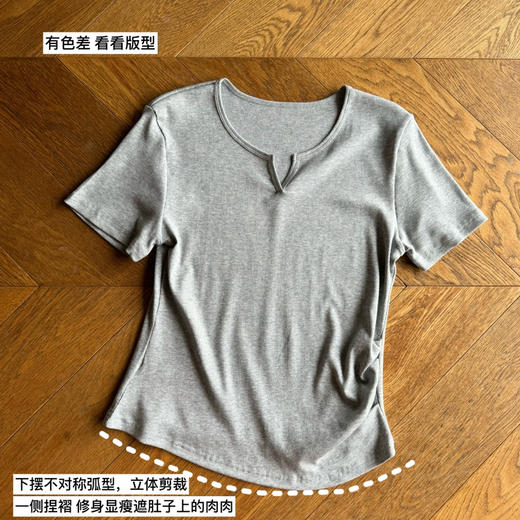 夏自留推荐--显瘦王！亨利领螺纹短袖T恤上衣【包邮+三天无理由退换】 商品图11