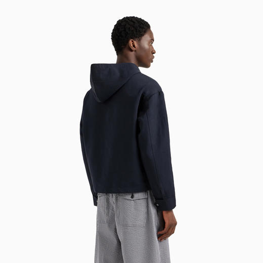 EMPORIO ARMANI 阿玛尼 男士修身长袖连帽拉链纯色休闲薄夹克外套 蓝色 3D1BF4 1K2WZ 0920 商品图2