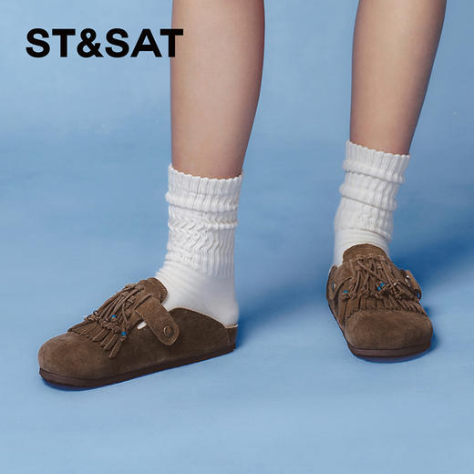 ST&SATx敦煌风尚联名 复古民族风流苏勃肯鞋SSC3114050 商品图9