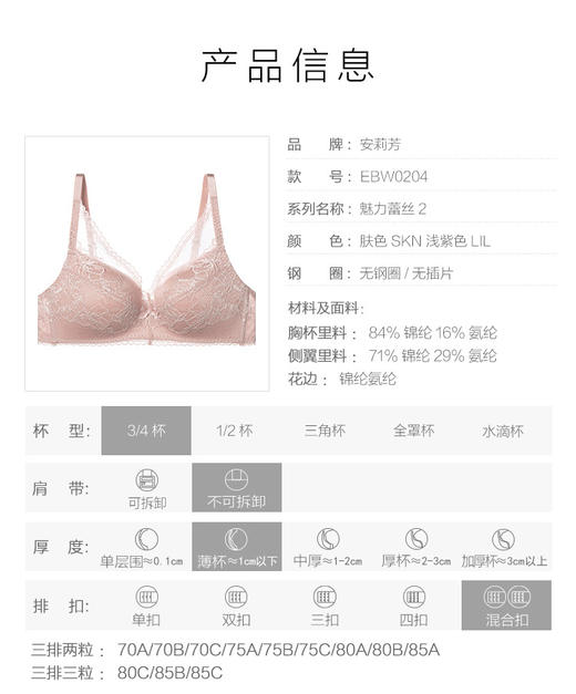 【女装】安莉芳文胸EBW0204 商品图10