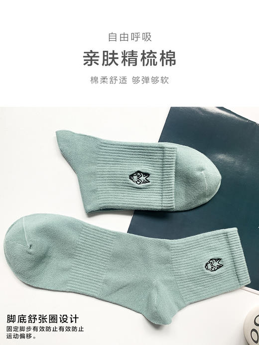 足装秀24新款夏季男士中筒袜棉质百搭轻薄透气吸汗中邦运动男袜子 商品图3