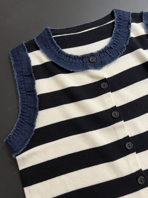 牛仔拼接冰丝背心 商品图3