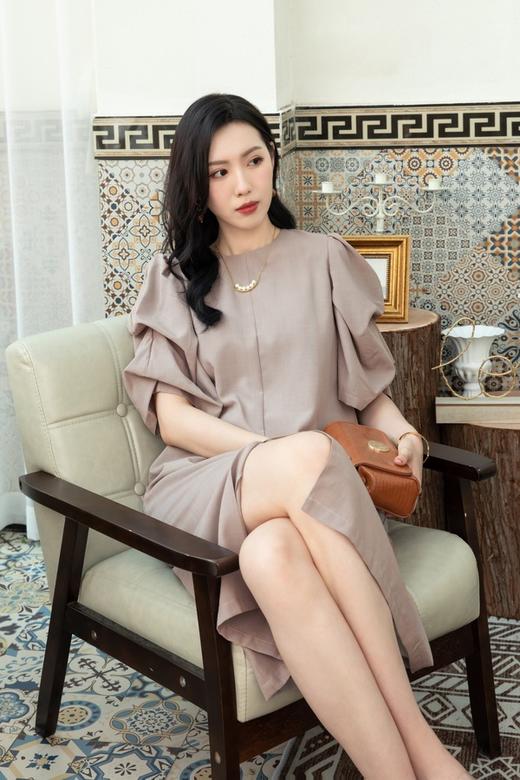 Le Malene 褶皱泡泡袖连衣裙 13152 商品图1