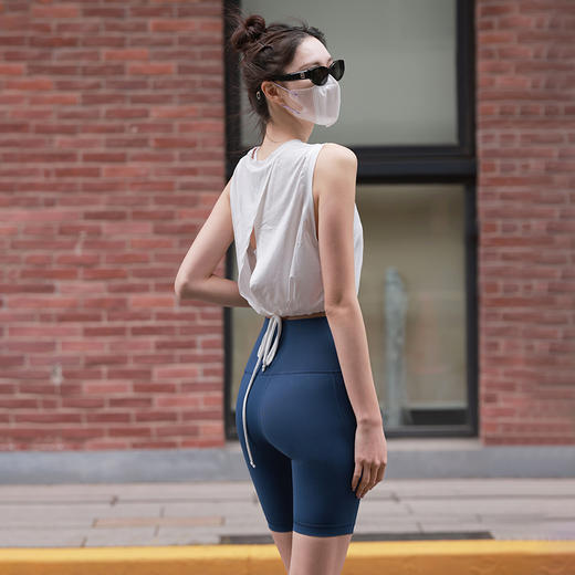 beemen 夏季清凉小背心 网孔透气 清凉丝滑 背后交叉抽绳设计 瑜伽健身罩衫 无袖 商品图0