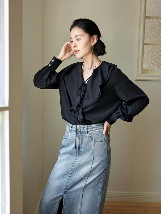 波点提花荷叶边上衣FCE2TOP152 商品图1