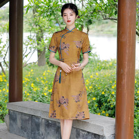 改良版复古风花罗提花旗袍MLS6232