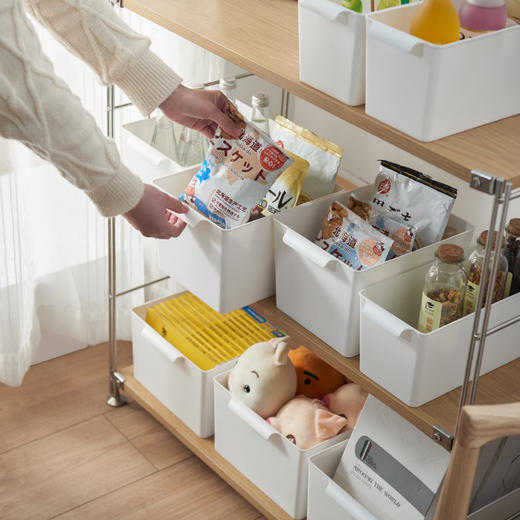 【白色3种规格可选】娜家无盖弯柄收纳筐 商品图5