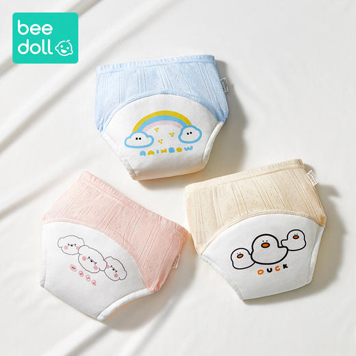 【3条装！立体防侧漏 不夹小PP】beedoll蓓兜如厕训练裤夏季男女宝宝可洗内裤隔尿戒尿不湿 商品图7