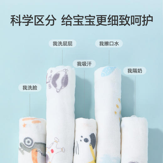 【品牌自营】新生婴儿童小方巾毛巾纯棉纱布口水巾宝宝洗脸巾超软方巾 商品图3