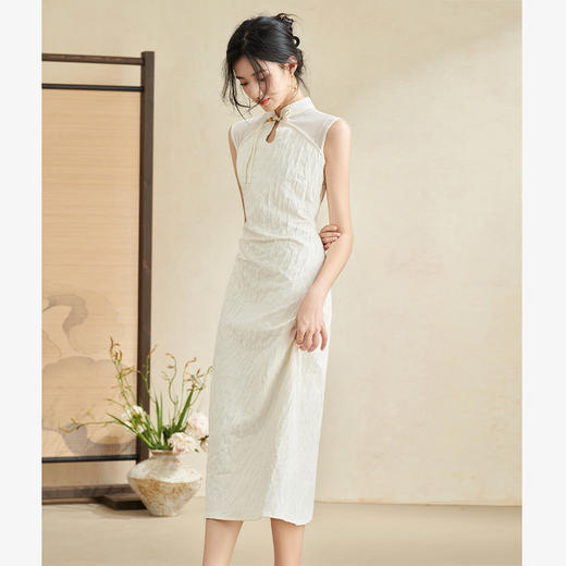 西遇新中式复古收腰改良旗袍气质短袖连衣裙女夏季新款少女裙D2241853 商品图3