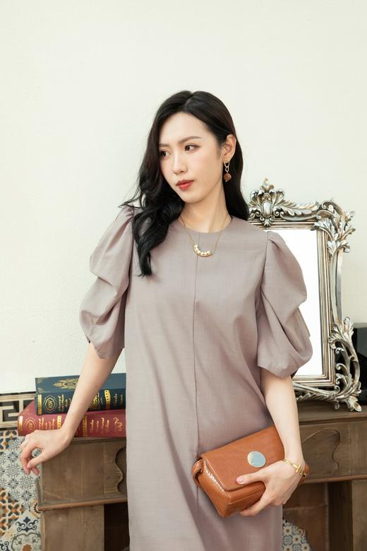 Le Malene 褶皱泡泡袖连衣裙 13152 商品图3