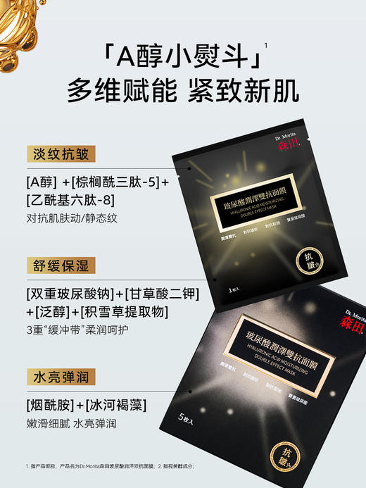 【森田药妆】玻尿酸润泽双抗面膜（5片/盒） 商品图1