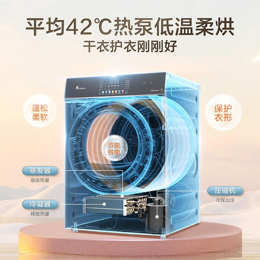 小天鹅（LittleSwan）水魔方洗烘套装 10KG滚筒洗衣机全自动+热泵烘干机 智能投放 1.1洗净比 白色 TG100VC806W+806 商品图6