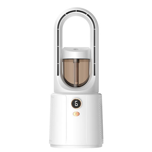 【台式落地静音无叶喷雾风扇】多档强风制冷 usb充电便携式夜灯加湿扇  商品图3