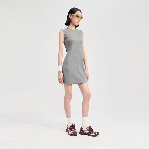 lost in echo2024夏季新款高级镂空修身短款纯棉百搭背心裙连衣裙 商品图0