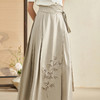 新中式缎面竹叶绣花马面裙新款国风高腰百搭半身裙V0340140 商品缩略图2