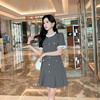 [奢姿轻奢系列]气质压褶连衣裙大码女装夏季新款胖妹妹拼接裙子8942890089【1】 商品缩略图0