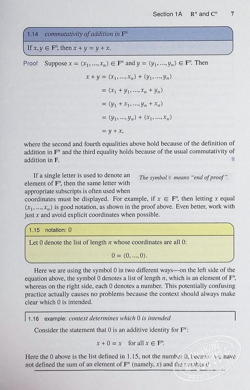 【中商原版】Linear Algebra Done Right 英文原版 Sheldon Axler 商品图6