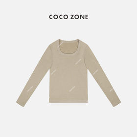 COCO ZONE 圆领打底衫修身显瘦内搭长袖T恤上衣 24C10003